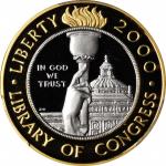 2000-W Library of Congress Bicentennial Bimetallic $10. Proof-69 Deep Cameo (PCGS).
