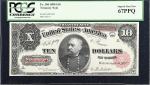 Fr. 368. 1890 $10 Treasury Note. PCGS Currency Superb Gem New 67 PPQ.