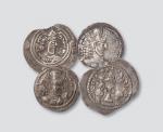 库思老一世、库思老二世、沙卜尔二世银币等一组四枚