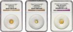 Lot of (3) Mint State California Gold Charms. Indian. (NGC).