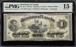 CANADA. Dominion of Canada. 1 Dollar, 1870. DC-2b-i. PMG Choice Fine 15.