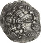 GAULE - CELTICRiedones (IIe-Ier siècle av. J.-C.). Statère de billon au profil imberbe et à la roue,