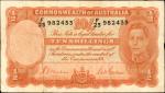 AUSTRALIA. Commonwealth of Australia. 10 Shillings, (1939-52). P-25a & 25b. Fine-Very Fine.
