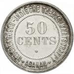 50 cents silver strike undated (1891 / 1897). Bandar Poeloe Estate.7, 12 g. Proof coinage, a little 