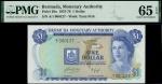 Bermuda Monetary Authority, 1 dollar, 1st July 1975, serial number A/1 000127, (Pick 28a, TBB B201a)