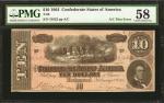 T-68. Confederate Currency. 1864 $10. PMG Choice About Uncirculated 58.