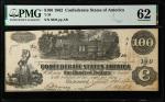 T-39. Confederate Currency. 1862 $100. PMG Uncirculated 62.