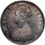 英属印度1/2卢比银币2枚一组，包括1893-B及1862(B或M)，均评PCGS XF Detail有清洗及经工具处理，#42376850及#42376852