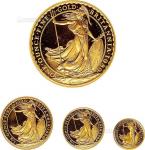 15174，1989年英国BRTTANNIA1盎司、1/2盎司1/4盎司、1/10盎司精铸套币一组