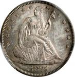 1875-S Liberty Seated Half Dollar. WB-10. Rarity-3. Very Small S. MS-63 (PCGS).