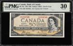 CANADA. Bank of Canada. 50 Dollars, 1954. BC-34a. PMG Very Fine 30.