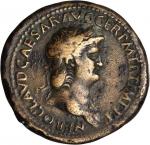 NERO, A.D. 54-68. AE Sestertius (26.62 gms), Rome Mint, ca. A.D. 64. VERY FINE.