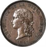 COLOMBIA. Pattern 16 Pesos, 1847. NGC MS-62 BN.