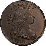 1807 Draped Bust Cent. S-276. Rarity-1. Large Fraction. MS-63 BN (PCGS). CAC.