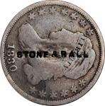 STONE & BALL on an 1830 Capped Bust dime JR-3. Brunk S-1021, Rulau-NY-1027L var. Host coin Very Good
