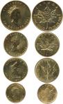 Canada; 1986-1991; Lot of 4 gold bullion coinage. 1990, $5, weight 3.12gms., rim damaged, EF conditi