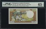 MADAGASCAR. Institut dEmission Malgache. 100 Francs = 20 Ariary, ND (1966). P-57a. PMG Gem Uncircula