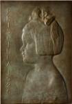 1920 Portrait Plaque, Priscilla. By James Earle Fraser. Bronze. Extremely Fine.