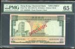 1970-75年渣打银行10元样票，无日期，编号A0000000，PMG 65EPQ