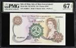 ISLE OF MAN. Isle of Man Government. 10 Pounds, ND (1979). P-36b. PMG Superb Gem Uncirculated 67 EPQ