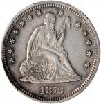 1872-S Liberty Seated Quarter. Briggs 1-A, the only known dies. Repunched Mintmark. AU Details--Dama