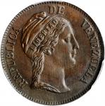 VENEZUELA. Centavo, 1862-H. Heaton Mint. PCGS MS-62 Brown Gold Shield.