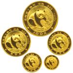 1988年熊猫纪念金币1盎司等100元~5元多枚金币  完未流通