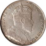 1909年海峡殖民地一圆银币。伦敦铸币厂。STRAITS SETTLEMENTS. Dollar, 1909. London Mint. Edward VII. PCGS MS-61.