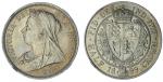 NGC MS62 | Victoria (1837-1901), Halfcrown, 1899, I to denticle, indented letter bases, edge milled,