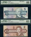 Bank of Canada, a set of the 1986-91 specimens including, $2, $5, $10, $20, $50, $100, various promi