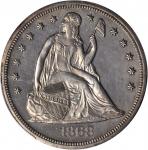1868 Liberty Seated Silver Dollar. Proof-63 (PCGS).