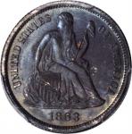 1863 Liberty Seated Dime. Proof-66 (PCGS).