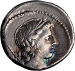 ROMAN REPUBLIC. Pub. Crepusius. AR Denarius (3.65 gms), Rome Mint, 82 B.C. CHOICE EXTREMELY FINE.