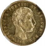 PORTUGAL. 5000 Reis, 1860. Lisbon Mint. Pedro V. NGC MS-63.