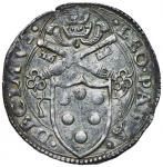 Vatican coins and medals;Leone X (1513-1521) Ancona - Giulio - Munt. 69 AG (g 3.73) RR Schiacciatura