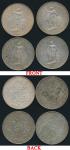 Great Britain; Lot of 4 silver silver coins trade Dollar, Yr.1898, 1899B, 1902B, 1908B,  KM#T5, VF.-