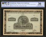 GUADELOUPE. Banque de la Guadeloupe. 1000 Francs, ND (1943). P-26a. PCGS GSG Very Fine 30.
