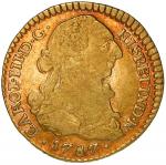 COLOMBIA, Popayán, gold bust 1 escudo, Charles III, 1787 SF.