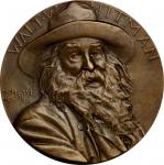 Undated (ca. 1919) Bronze Portrait Medal of Walt Whitman. Bronze. 82 mm. By John Flanagan. About Unc