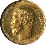 RUSSIA. 5 Rubles, 1902-AP. St. Petersburg Mint. Nicholas II. NGC MS-66.