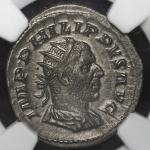 Roman Empire ローマ帝国 AR Antoninianus(Double-Denarius) Philip I ピリッポス1世 AD244~249 NGC-Ch.AU“Strike5/5 S