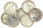 1911B，1929B，1930与1930B英国贸易银圆一组七枚，曾经清洗过，均GEF-AU，香港钱币