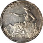 SWITZERLAND. Shooting 5 Franc, 1855. PCGS AU-55 Gold Shield.