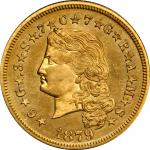 1879 Four-Dollar Gold Stella. Flowing Hair. Judd-1635, Pollock-1833. Rarity-3. Gold. Reeded Edge. Pr