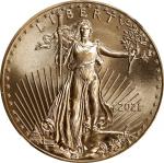 2021 One-Ounce Gold Eagle. Type I, Family of Eagles. Early Releases. MS-70 (NGC).