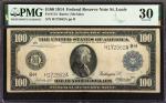 Fr. 1112. 1914 $100 Federal Reserve Note. St. Louis. PMG Very Fine 30.