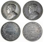 Frances Caroline Huth (1812-1901), silver medals (2), on her death 1901, bust left, rev. inscription