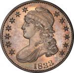 1833 Capped Bust Half Dollar. Overton-116. Rarity-7+. Crushed Lettered Edge, Reverse of 1836. Proof-