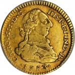 COLOMBIA. 1783-JJ 2 Escudos. Santa Fe de Nuevo Reino (Bogotá) mint. Carlos III (1759-1788). Restrepo