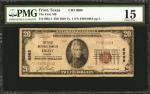 Frost, Texas. $20 1929 Ty. 1. Fr. 1802-1. The First NB. Charter #6968. PMG Choice Fine 15.